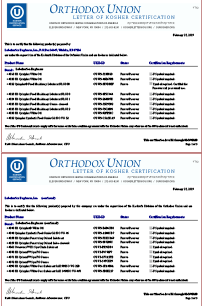 Kosher Certification (PDF)