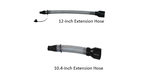 Extension hoses for containers