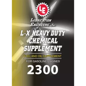 Label for L-X heavy duty chemical supplement 2300 for gasoline engines