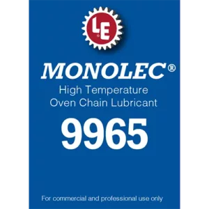 Monolec High Temperature Oven Chain Lubricant 9965 product label