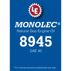 Monolec Natural Gas Engine Oil 8945 product label
