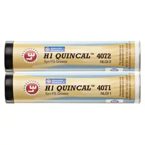 Tubes of H1 Quincal Syn FG 4071 and 4072 Grease representing the product family.