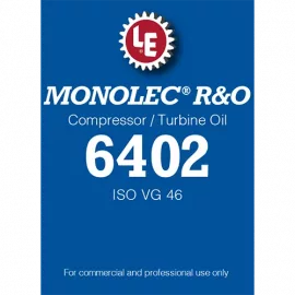 Monolec R&O Compressor / Turbine Oil 6402 product label