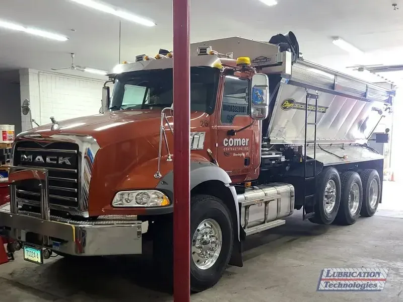 Automatic Lubrication Systems Installation on Comer Contracting Mack Tri Axel Spreader Truck